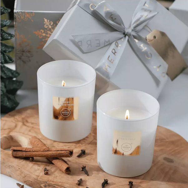 Ароматическая свеча Aroma Home Merry Christmas - Апельсин и гвоздика 140 г (839897) 839897 фото