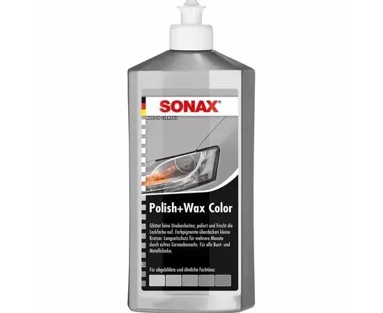 Кольорова поліроль із воском сірий 250 мл SONAX Polish&Wax Color NanoPro 296341 фото