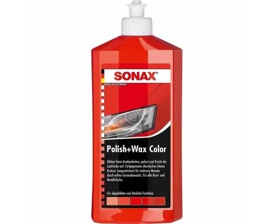 Кольорова поліроль із воском червоний 250 мл SONAX Polish&Wax Color NanoPro 296441 фото
