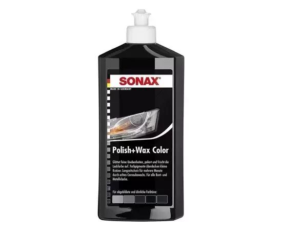 Цветной полироль с воском чёрный SONAX Polish&Wax Color NanoPro 500 мл 296100 фото
