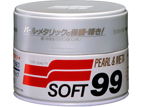 Полироль SOFT99 00027 Pearl & Metalik Soft Wax — очищающий, для светлых металликов 00027 фото