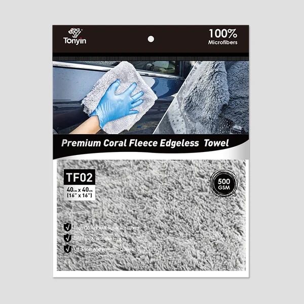 Рушник для розполіровки авто Tonyin Coral Fleece Microfiber Towel 40*40 см 500 г/м TF02 фото
