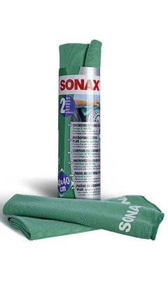 Набор салфеток из микрофибры (2 шт) для салона Sonax Microfibre Cloth Plus 40х40 см 416541 фото