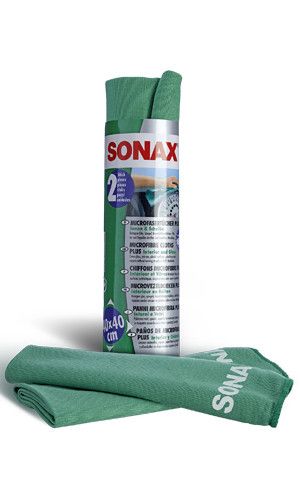 Набір серветок з мікрофібри (2 шт) для салону Sonax Microfibre Cloth Plus 40х40 см 416541 фото